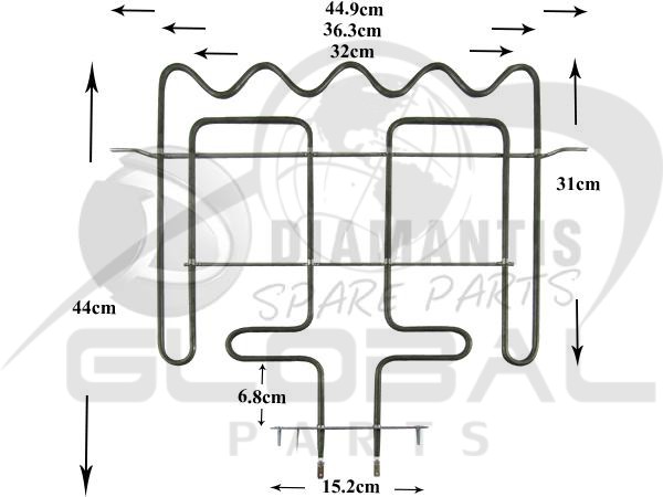 Gallery image 2 of ΑΝΤΙΣΤΑΣΗ ΚΟΥΖΙΝΑΣ ΑΝΩ ΜΕΡΟΣ WHIRLPOOL 2450W 230V 480121103613