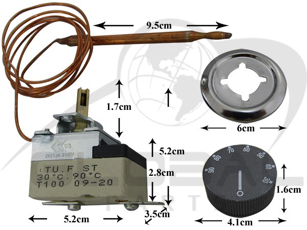 Gallery image 1 of ΘΕΡΜΟΣΤΑΤΗΣ ΕΠΑΓΓΕΛΜΑΤΙΚΟΣ 30-90°C 16A 250V 2 ΕΠΑΦΩΝ