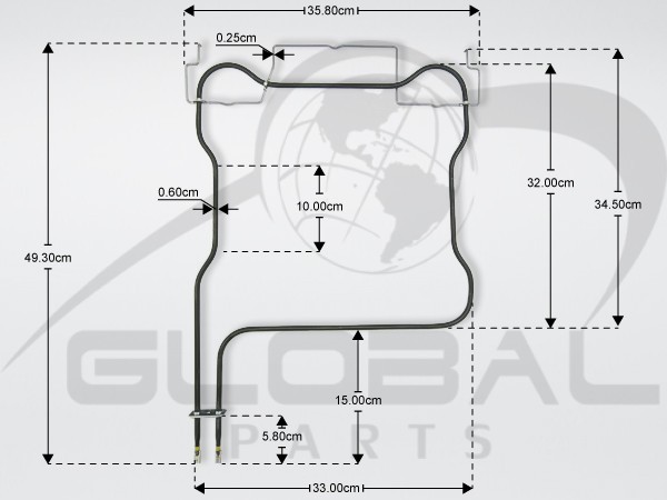 Gallery image 1 of ΑΝΤΙΣΤΑΣΗ ΚΟΥΖΙΝΑΣ ΚΑΤΩ WHIRLPOOL 1150W 230V 488000526533