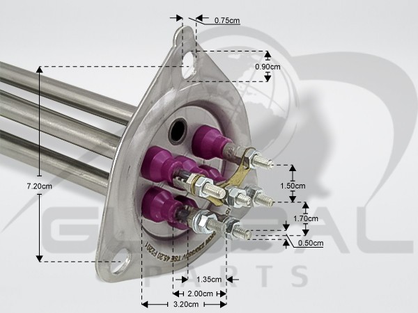 Gallery image 2 of ΑΝΤΙΣΤΑΣΗ ΜΠΟΙΛΕΡ ΕΠΑΓΓ.ΠΛ.ΠΙΑΤΩΝ 6000W 380/220V L42CM